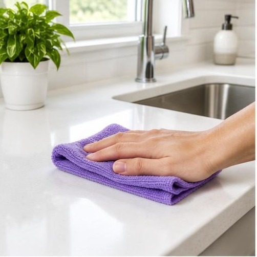 Clean kitchen with tidy countertops